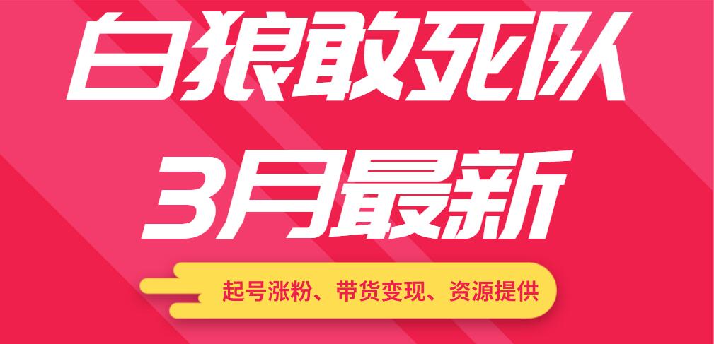 图片[1]-白狼敢死队3月最新：起号涨粉、带货变现、资源提供