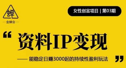 图片[1]-资料IP变现，能稳定日赚3000起的持续性盈利玩法