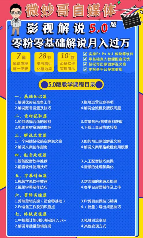 图片[2]-微妙哥影视解说5.0版视频课程，零粉丝零基础解说，小白也能月入过万